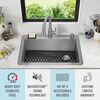 30” Drop-In Undermount Stainless Steel Single Bowl Kitchen Sink with Accessories